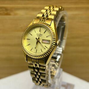 VINTAGE PULSAR GOLD WATCH – FLUTED BEZEL – DAY DATE
